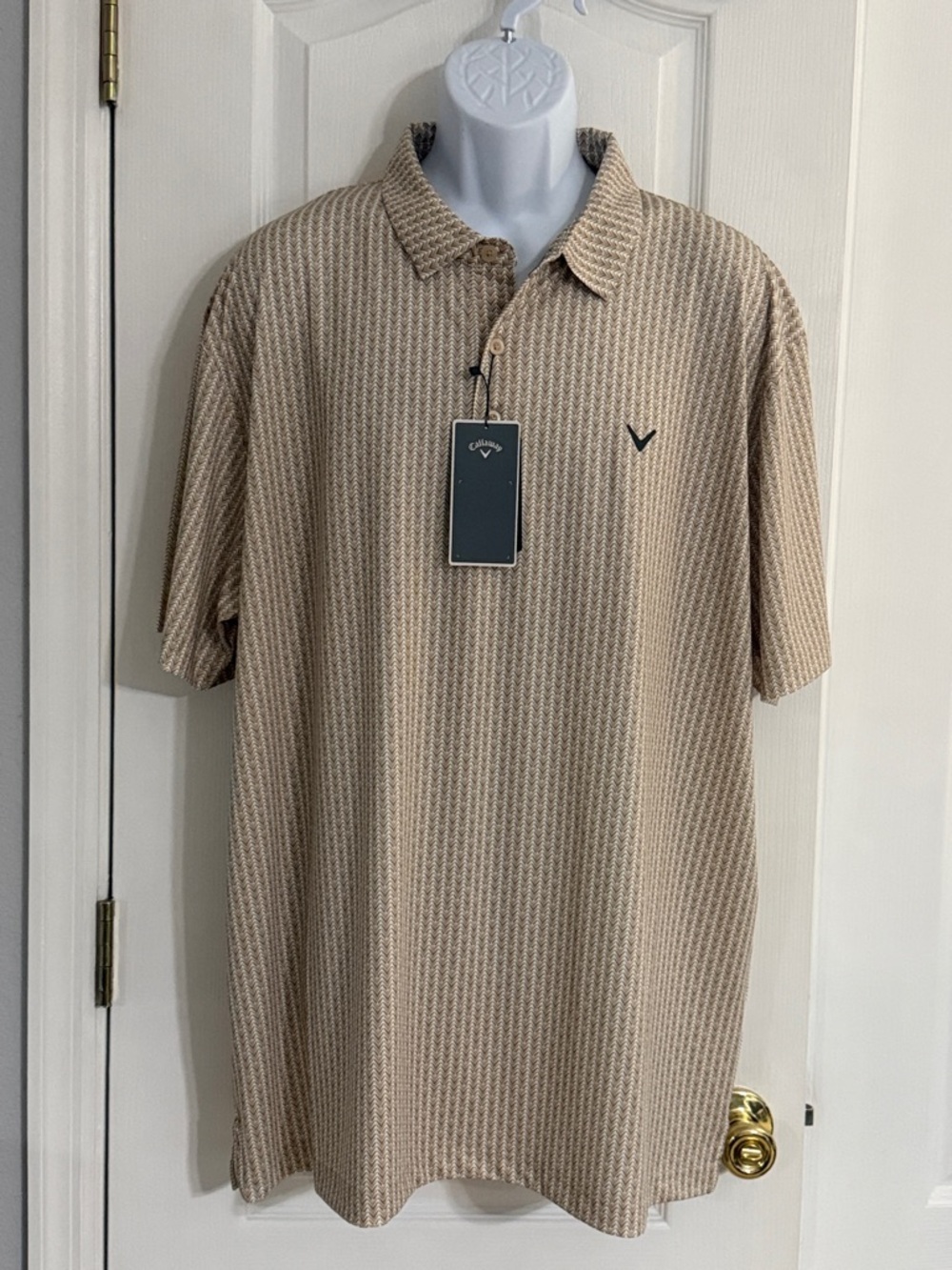 Callaway Opti Dri Men's Beige Polo NWT